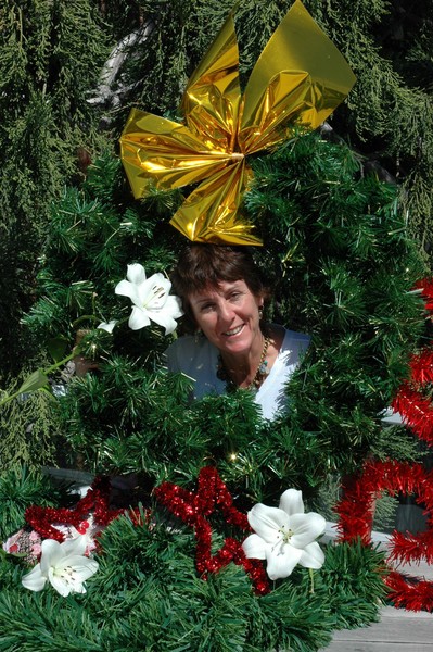 Jan Maxwell with some of the many new Christmas decorations earmarked for the district.